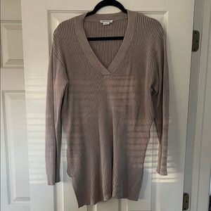 Ingrid & Isabel Taupe Ribbed Knit Top